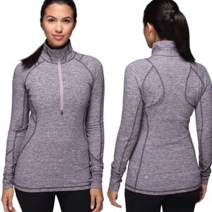 Lululemon Face Your Peace Pink and Gray Running Pullover Size 8